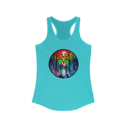Tank Top, Rainbow Forest Hiking Adventure, Women's Workout Shirt, Nature Lover Gift, Sleeveless Tee, Summer Outdoor Clothing