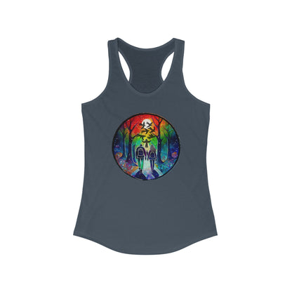 Tank Top, Rainbow Forest Hiking Adventure, Women's Workout Shirt, Nature Lover Gift, Sleeveless Tee, Summer Outdoor Clothing