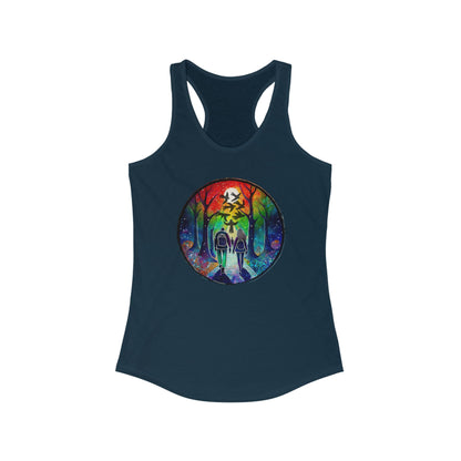 Tank Top, Rainbow Forest Hiking Adventure, Women's Workout Shirt, Nature Lover Gift, Sleeveless Tee, Summer Outdoor Clothing