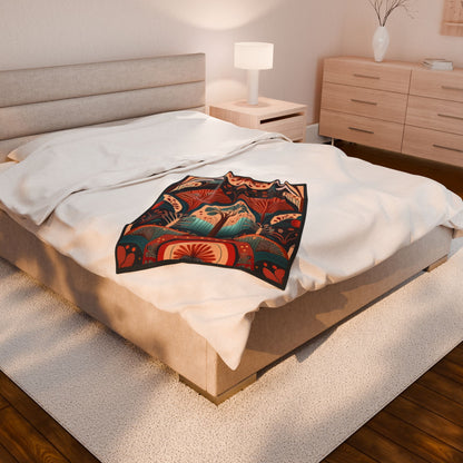 Throw Blanket - Art Deco Tree Pattern Design