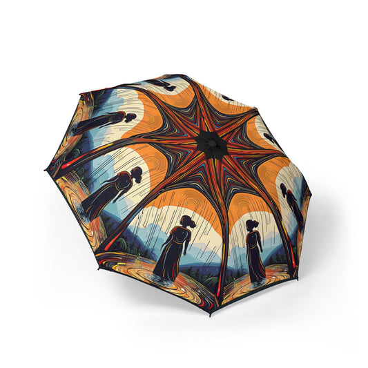 Artistic Foldable Umbrella - Stylish Rain Gear, Unique Gift for Her, Fashionable Travel Accessory, Rainy Day Essential, Outdoor Events