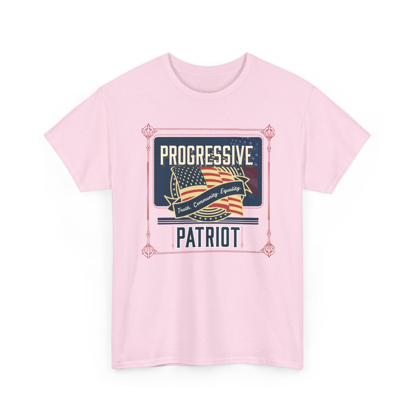 Progressive Patriot- Unisex Heavy Cotton Tee, Retro T-Shirt, Casual Wear, Gift for Activists, Independence Day, Protests, Everyday Apparel