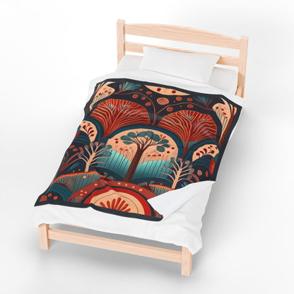 Throw Blanket - Art Deco Tree Pattern Design