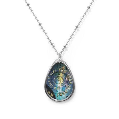 Spiral Galaxy Pendant, How Soon Is Now, Oval Necklace, Celestial Jewelry, Music Lover Gift, Astronomy Enthusiast, Whimsical