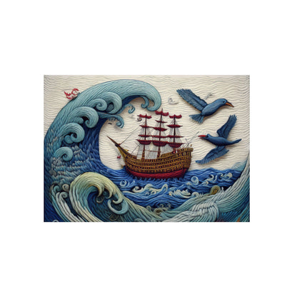 Aluminum panel Artwork - Pirate Ship and Tsunami Wave