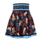 Whimsical Cat Print Skater Skirt for Women - Fun and Playful Design
