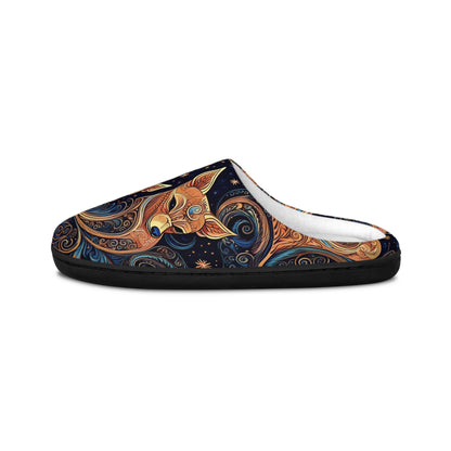 Unique Slippers, Space Dog Paisley Retro Indoor Women's House Shoes, Gift for Dog Lovers, Comfy Slip-Ons, Puppy Lover Present, Cozy Bedroom