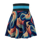 Skater Skirt - Walking on Colorful Waves - Nautical Theme - Women's Fashion