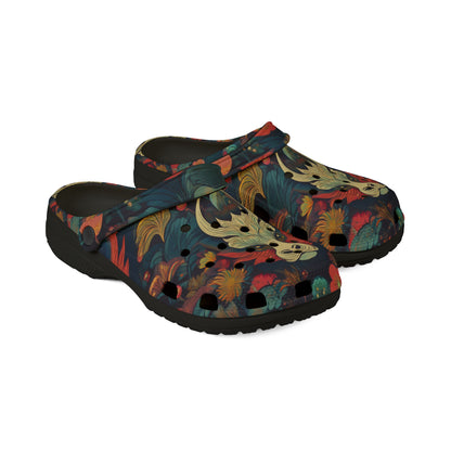 Artistic EVA Foam Rubber Clogs - Dragon Design for Comfort and Style