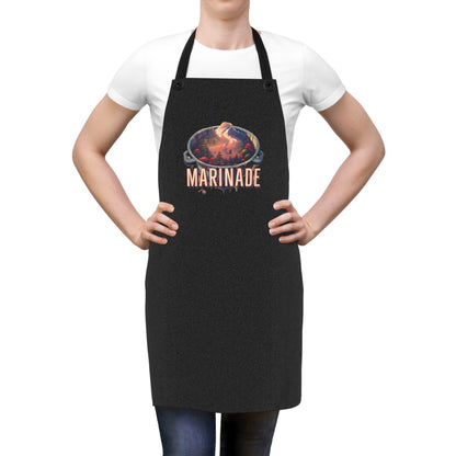 BBQ Kitchen Apron, Cooking Smock, Grilling Barbecue Chef Gift, Cooking Apron with Nature Scene, Outdoor Cooking Gear,