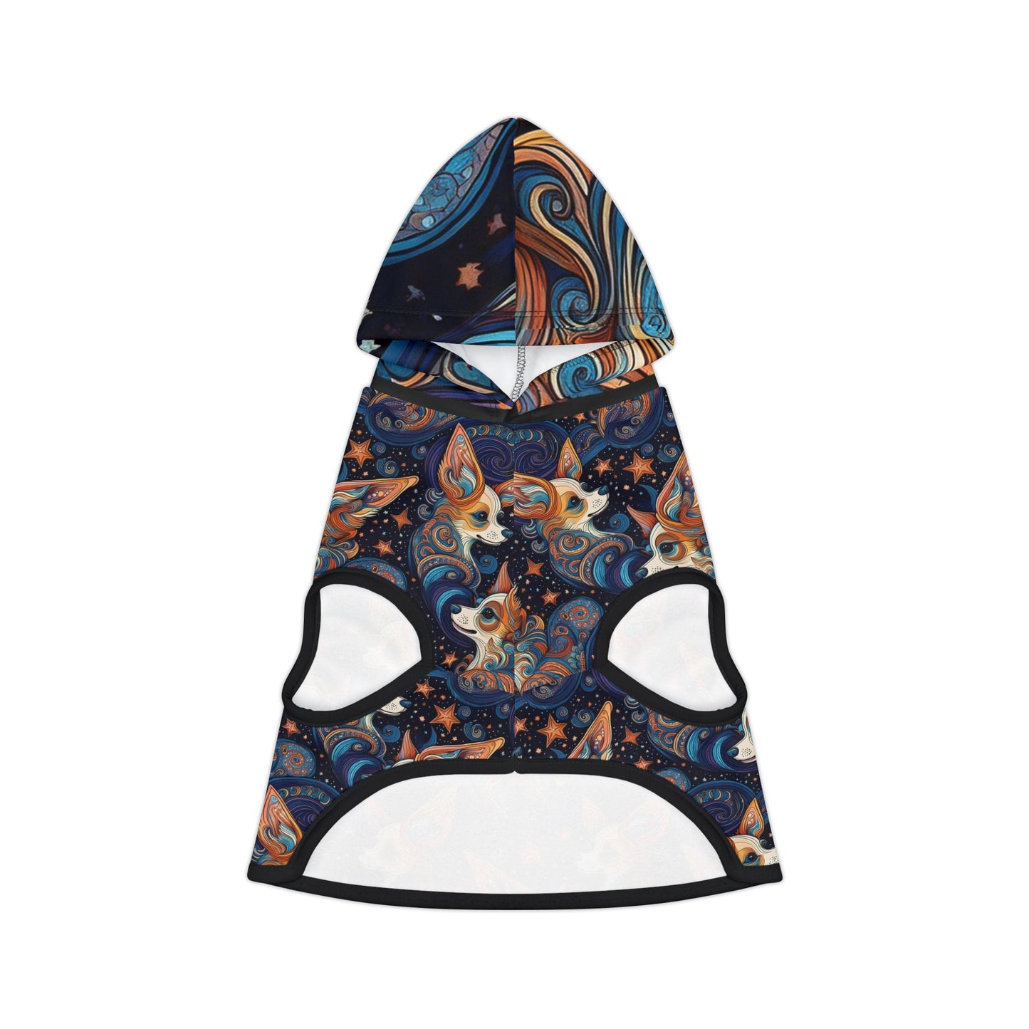 Space Dog Dog Hoodie, Small Breed Dog Psychedelic Print Sweatshirt, Vibrant Animal Pet Owner Gift, Colorful Stars Swirls Pullover