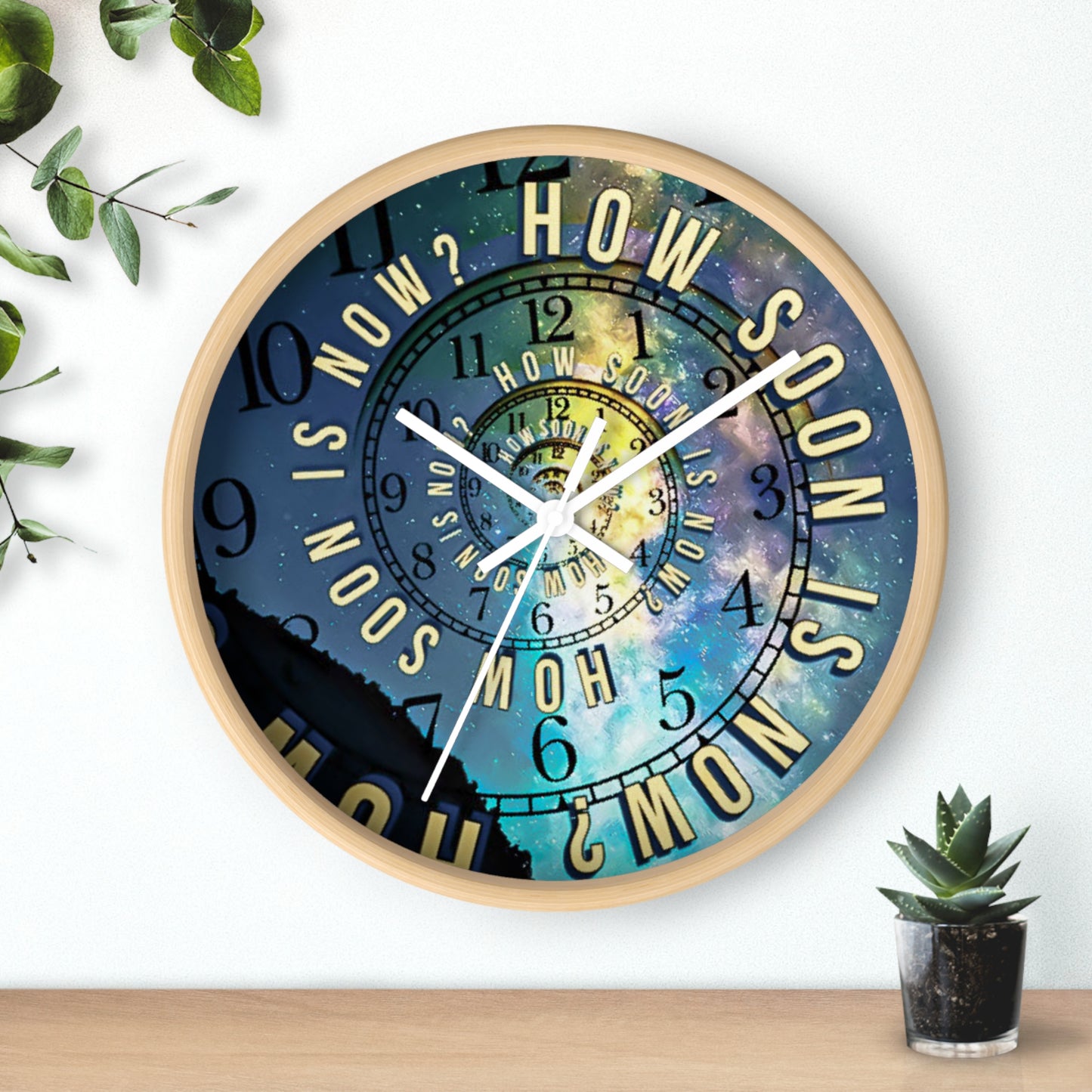 Galaxy Wall Clock, Time and Space, How Soon Is Now Song Title, Spiral Design Clock, Music Lover Gift, Unique Decor, Celestial Space Clock