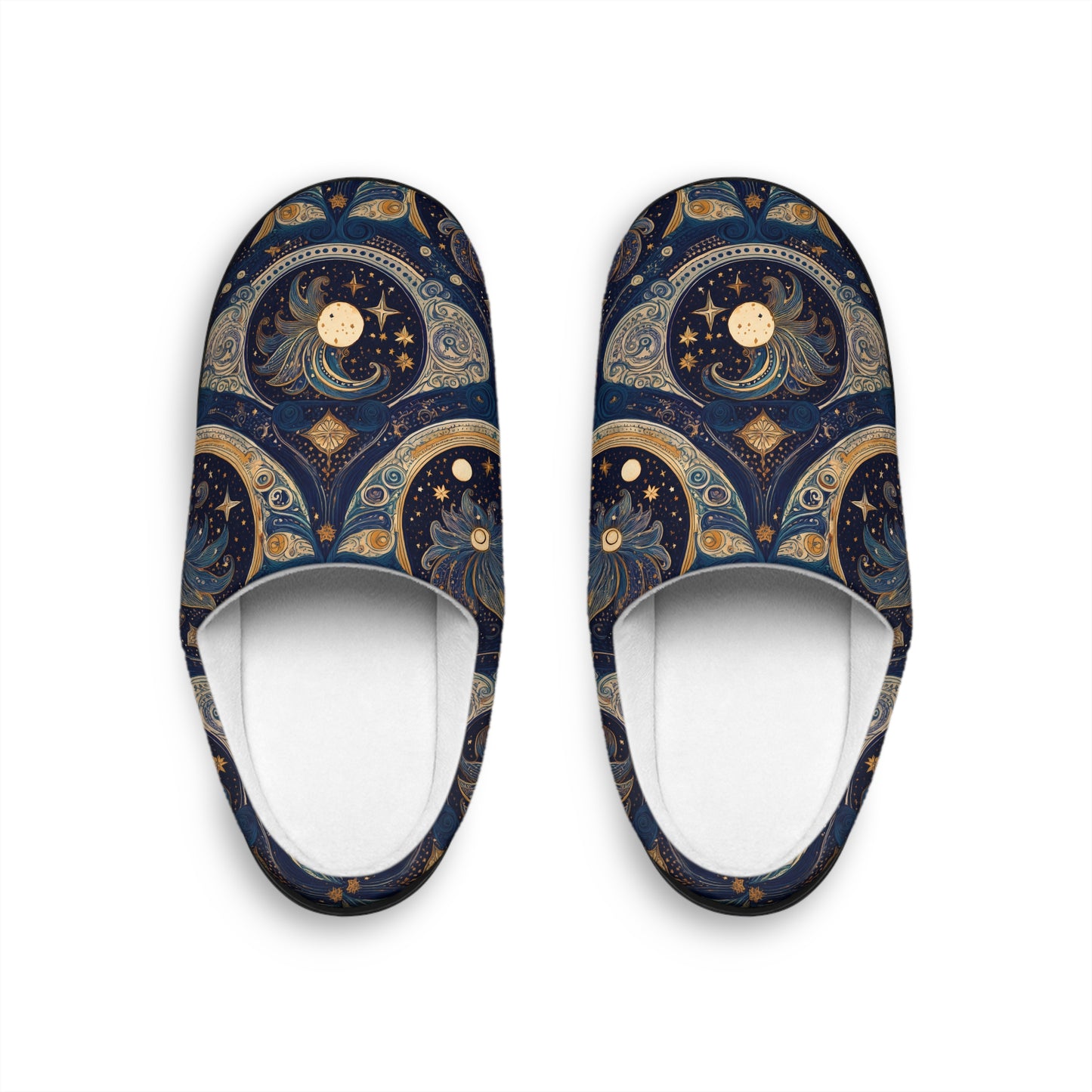 Cozy Space Men’s Indoor Slippers with Moon design
