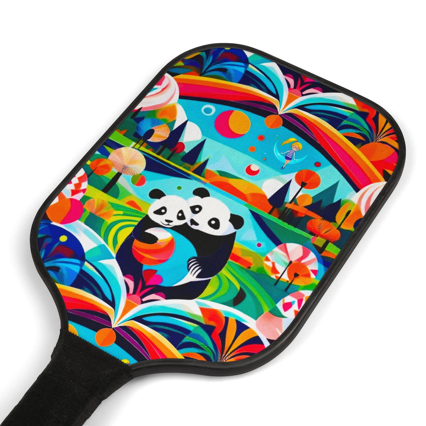 Pickleball Set - Two Pandas Art Deco Design