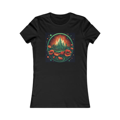 Women's Favorite Tee - Red Poppies and Emerald City