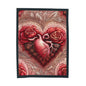 Plush Blanket, Heart Rose Design - Cozy Throw, Soft Bedding, Valentine's Day Gift, Anatomical Heart Decor, Romantic Home Decor