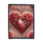Plush Blanket, Heart Rose Design - Cozy Throw, Soft Bedding, Valentine's Day Gift, Anatomical Heart Decor, Romantic Home Decor