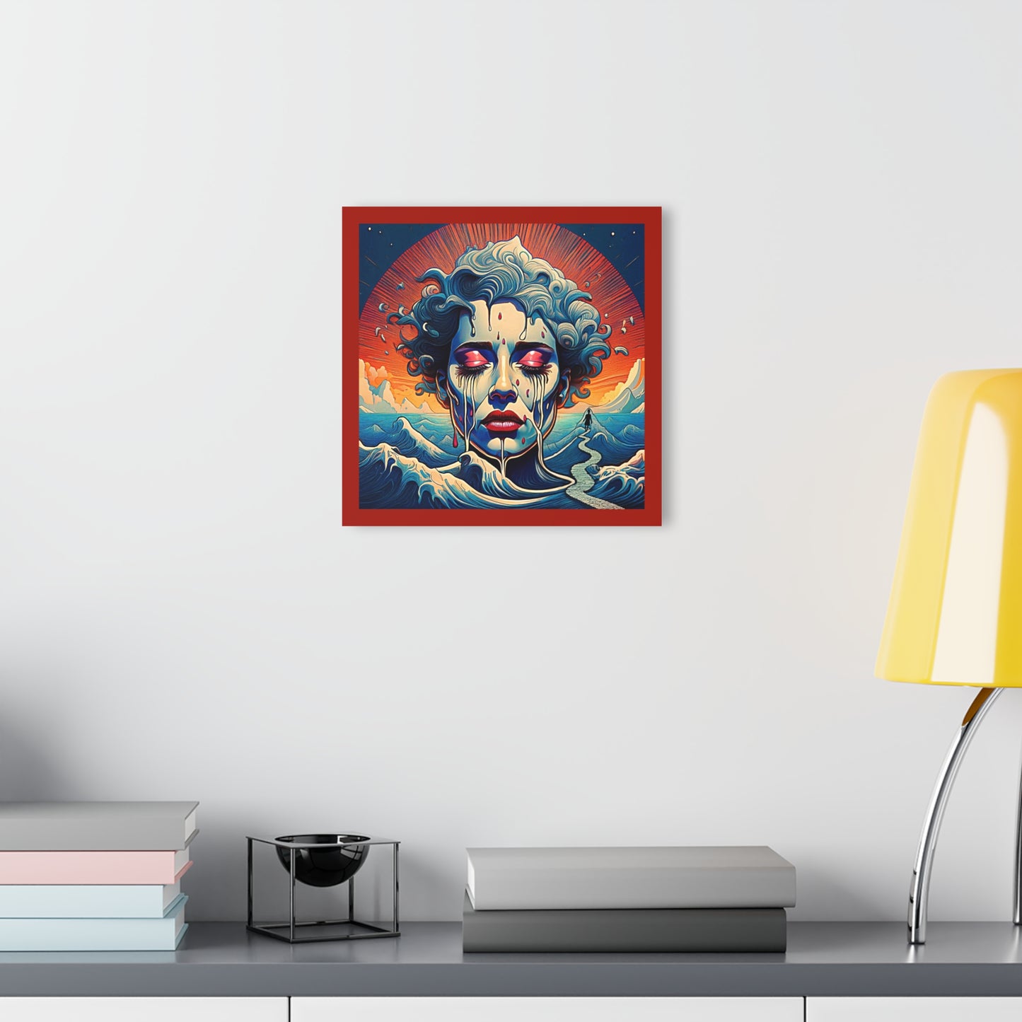 Wall Art Print - Pop Art Surrealism, Acrylic Prints - Cry an Ocean, (French Cleat Hanging)