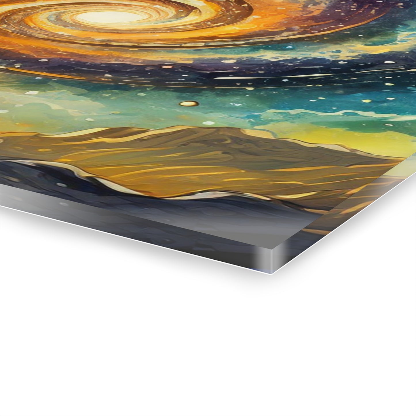 Colorful Spiral Galaxy Acrylic Print, Pop Art, French Cleat Hanging Wall Decor, Astronomy Gift, Space Lover Gift, Galaxy Print, Unique Art