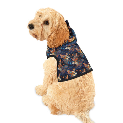 Space Dog Dog Hoodie, Small Breed Dog Psychedelic Print Sweatshirt, Vibrant Animal Pet Owner Gift, Colorful Stars Swirls Pullover
