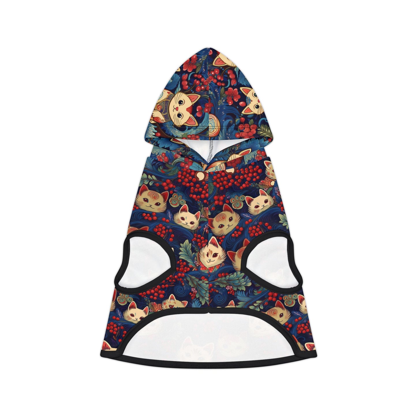 Space Cat Pet Hoodie, Small Breed Cat Print Sweatshirt, Vibrant Animal Pet Owner Gift, Botanical Cat Pullover