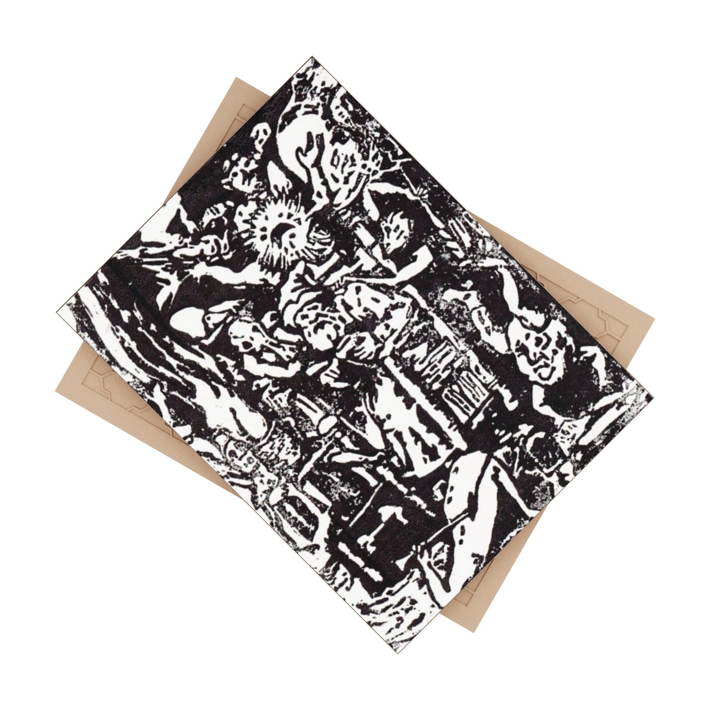 Ceramic Tile, Linoleum Block Print, Wizard Print Design, Pieter Brueghel, Woodcut Design, Demon Scene, Home Decor, Wall Art, Kitchen Trivet