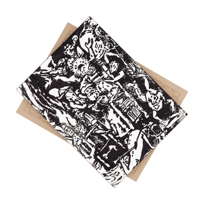 Ceramic Tile, Linoleum Block Print, Wizard Print Design, Pieter Brueghel, Woodcut Design, Demon Scene, Home Decor, Wall Art, Kitchen Trivet