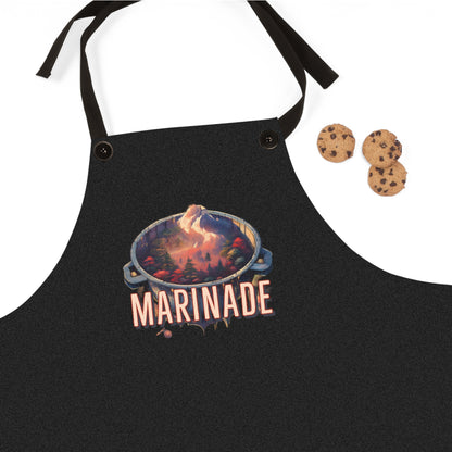 BBQ Kitchen Apron, Cooking Smock, Grilling Barbecue Chef Gift, Cooking Apron with Nature Scene, Outdoor Cooking Gear,