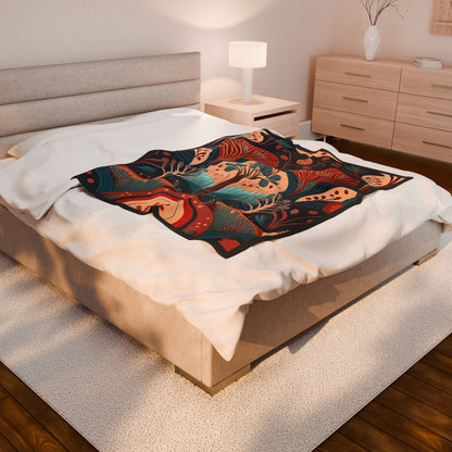 Throw Blanket - Art Deco Tree Pattern Design