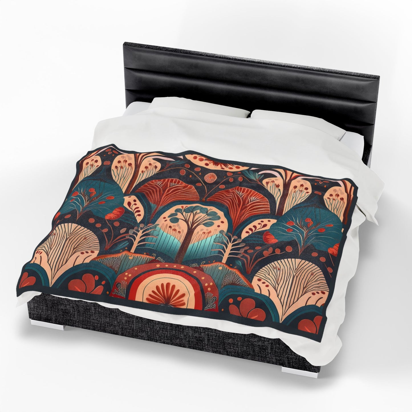 Throw Blanket - Art Deco Tree Pattern Design