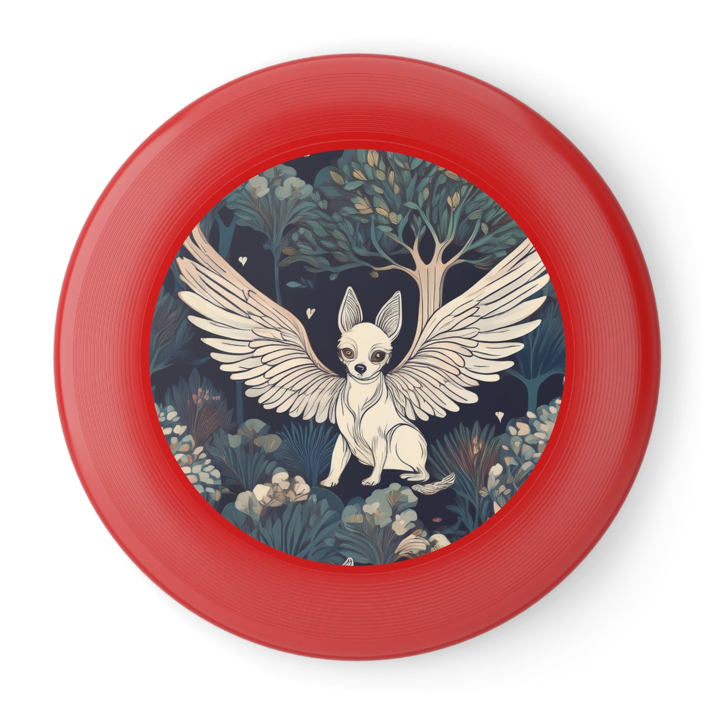 Artistic Frisbee with Whimsical Flying Dog and Orchard Design, Outdoor Fun, Gift for Nature Lovers, Unique Frisbee for Kids & Adults
