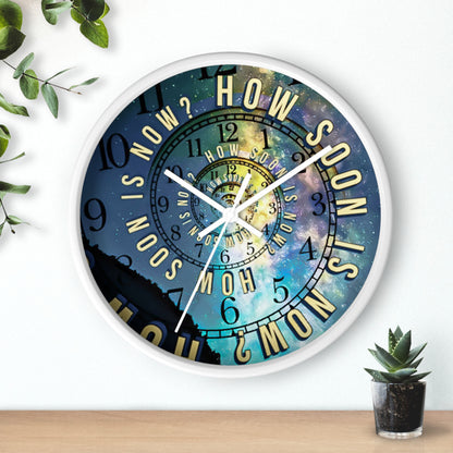 Galaxy Wall Clock, Time and Space, How Soon Is Now Song Title, Spiral Design Clock, Music Lover Gift, Unique Decor, Celestial Space Clock