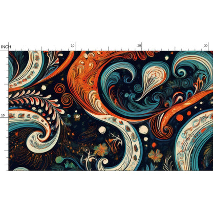 Vivid orange lily fabric