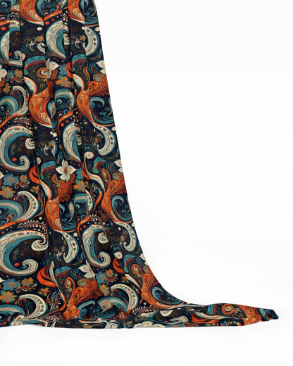 Vivid orange lily fabric