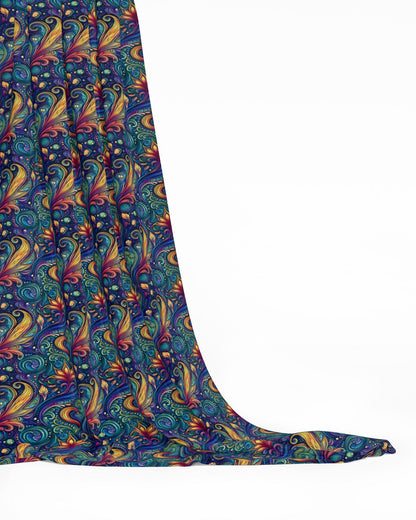Fabric, bright psychedelic lilies