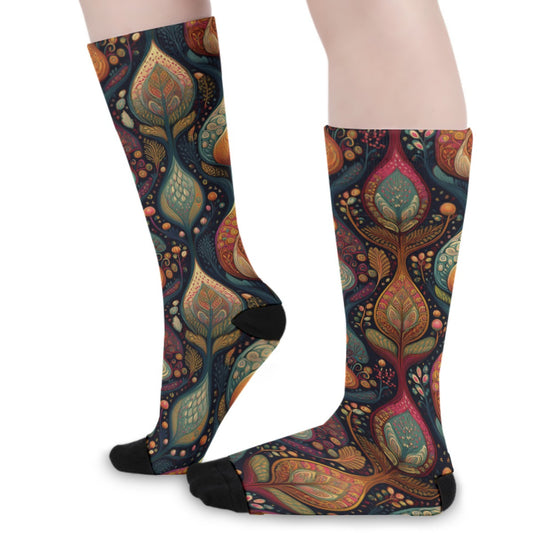 Unisex Long Socks - Psychedelic Flame Drop