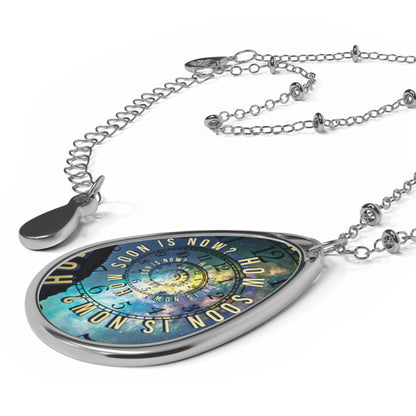 Spiral Galaxy Pendant, How Soon Is Now, Oval Necklace, Celestial Jewelry, Music Lover Gift, Astronomy Enthusiast, Whimsical
