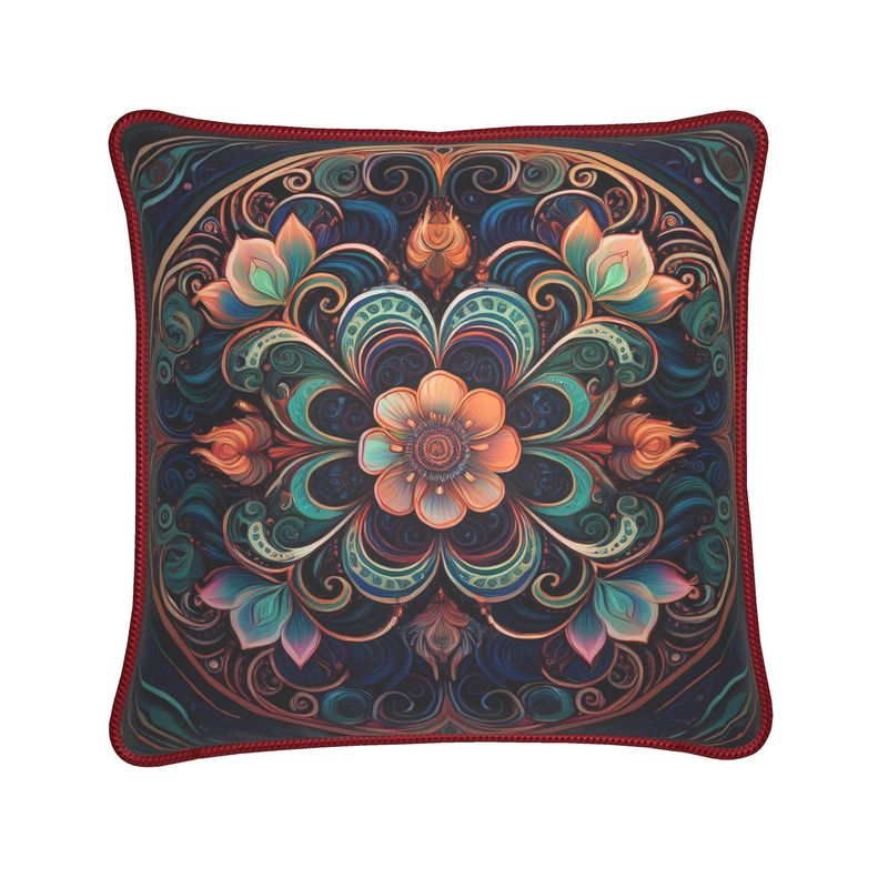 Silk throw cushion, Fractal Flowers
