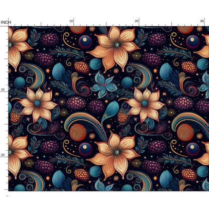 Fabric, Antique Lilies