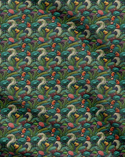 Frog and Blackberry Fabric Design