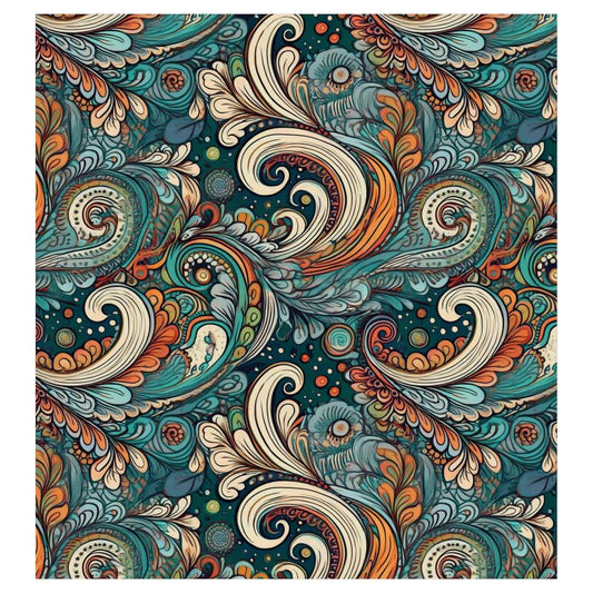 Curtains, Antique Aqua swirls