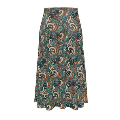 Midi Skirt, Vintage paisley swirls
