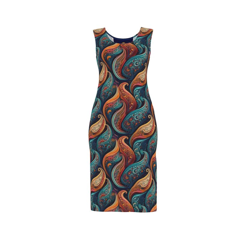 Bodycon dress, Vivid Paisley Shapes