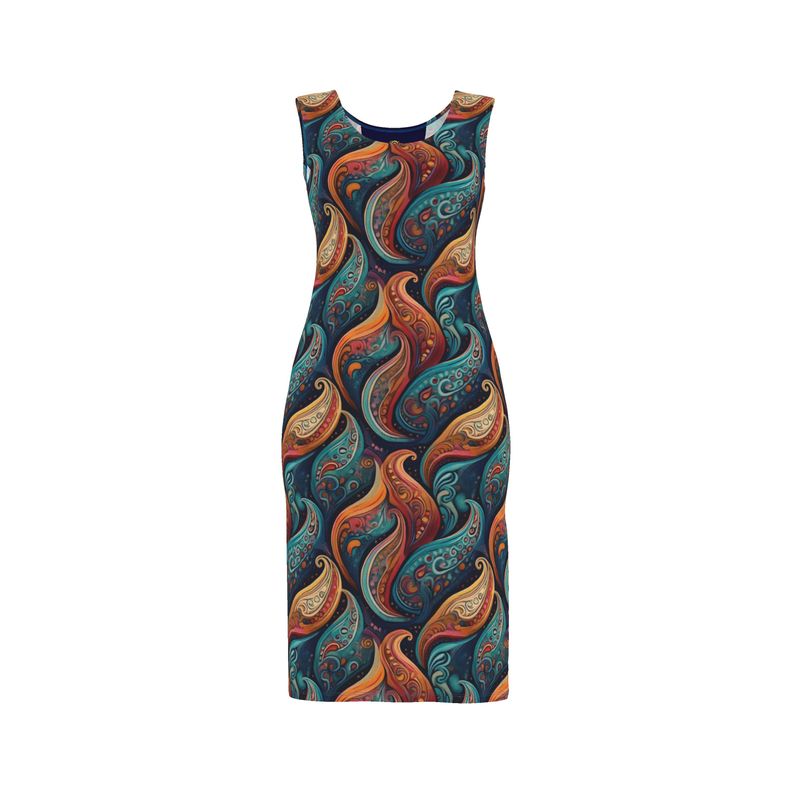 Bodycon dress, Vivid Paisley Shapes