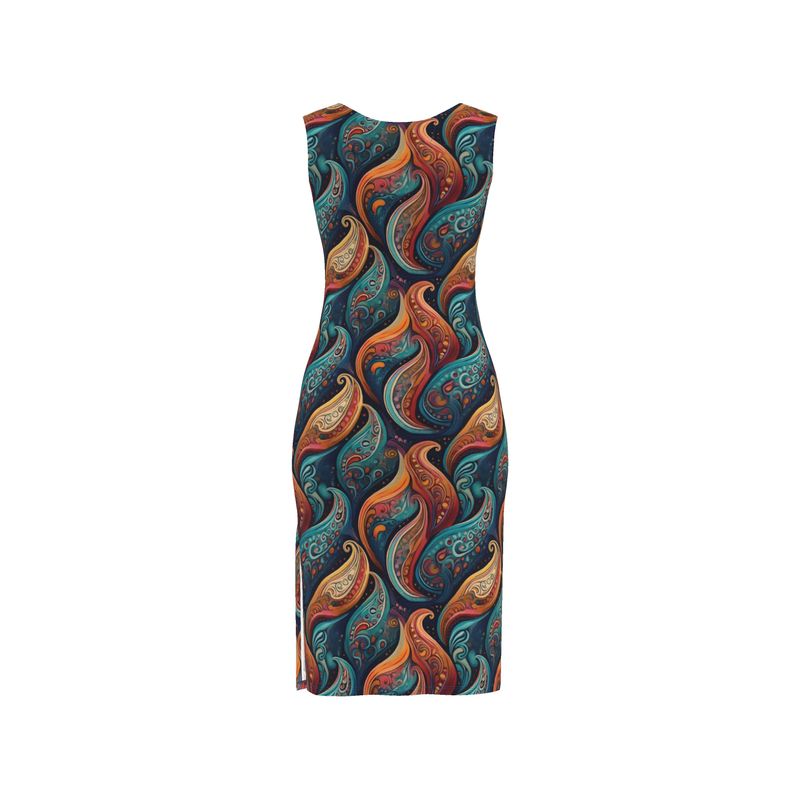 Bodycon dress, Vivid Paisley Shapes