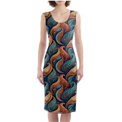 Bodycon dress, Vivid Paisley Shapes