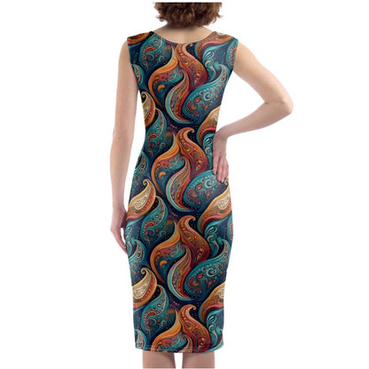 Bodycon dress, Vivid Paisley Shapes