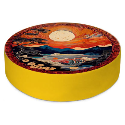 Round Floor Cushions - Japanese Sunset
