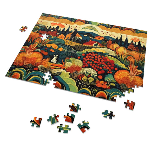 Colorful Garden Landscape Jigsaw Puzzle, Family Fun Game, Home Decor Activity, Unique Gift Idea, Perfect for Holidays and Gatherings
