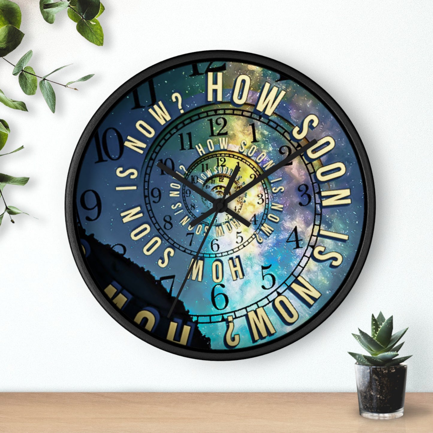 Galaxy Wall Clock, Time and Space, How Soon Is Now Song Title, Spiral Design Clock, Music Lover Gift, Unique Decor, Celestial Space Clock